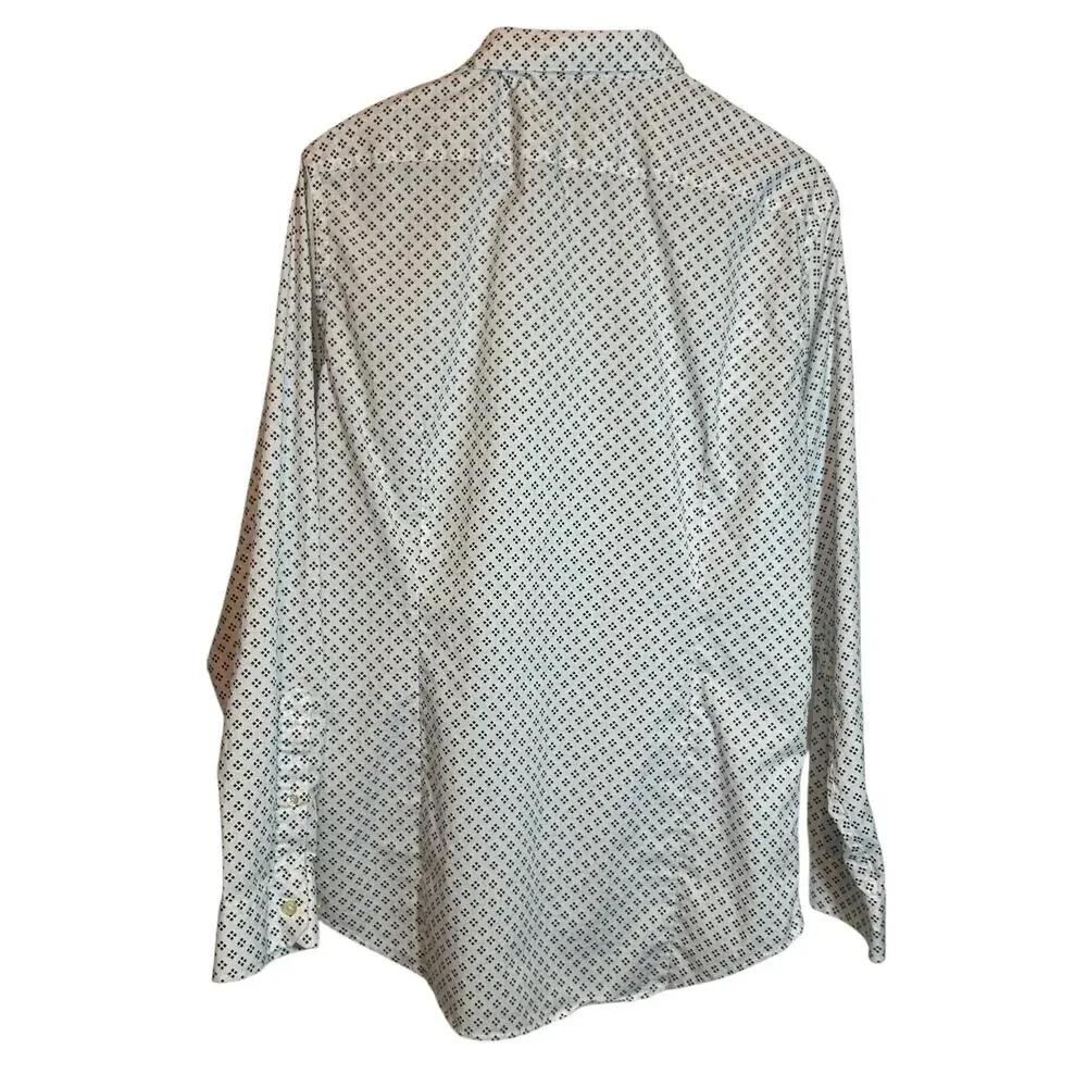 Banana Republic Mens Slim‎ Fit Shirt L Geometric Button Up Preppy Office Travel